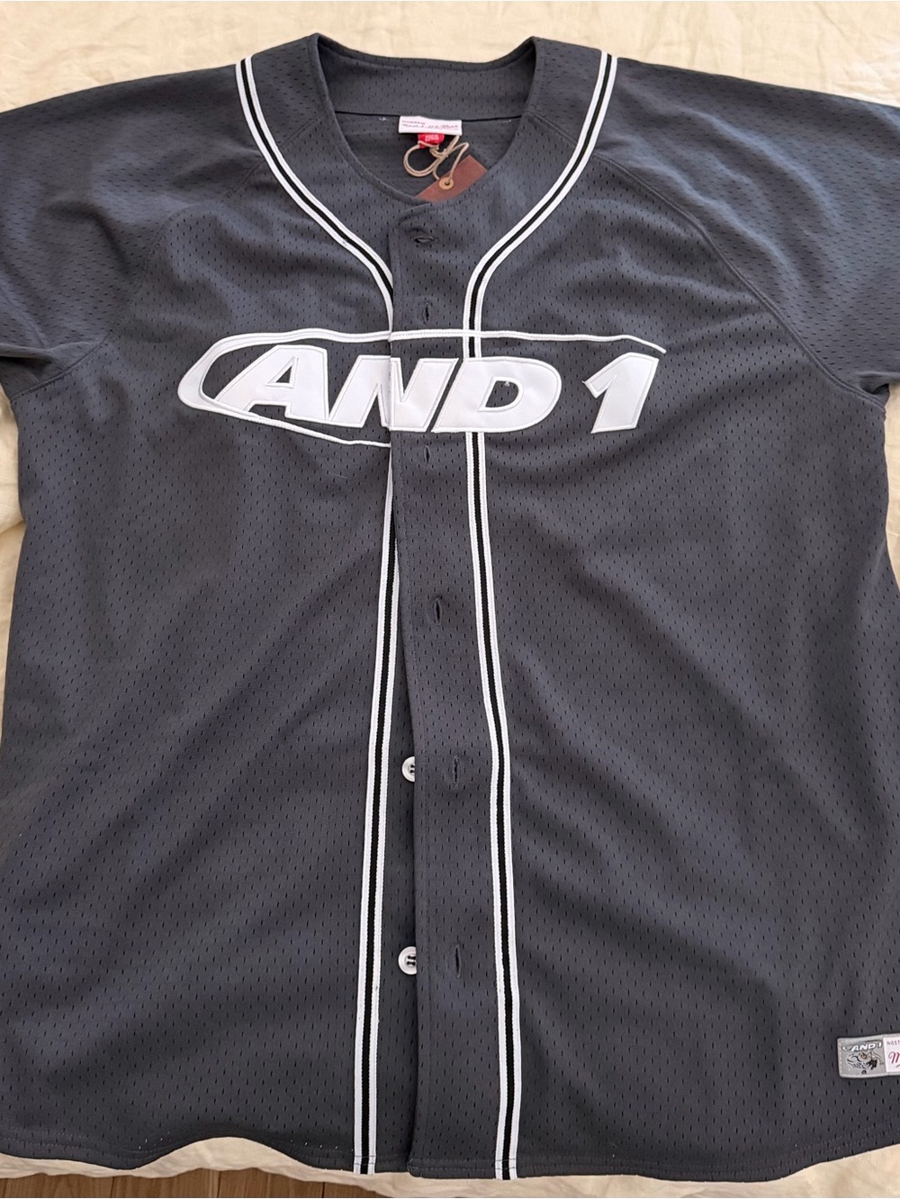 And1 Black Jersey with White Logo and Piping